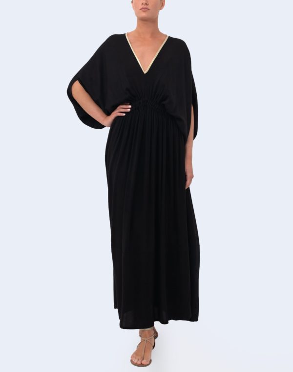 Robe Papillon noir, 100% Coton, robe d'été, robe de plage