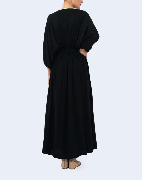 Oggivarra longue robe noir, Elastique à la taille, Fabrication française